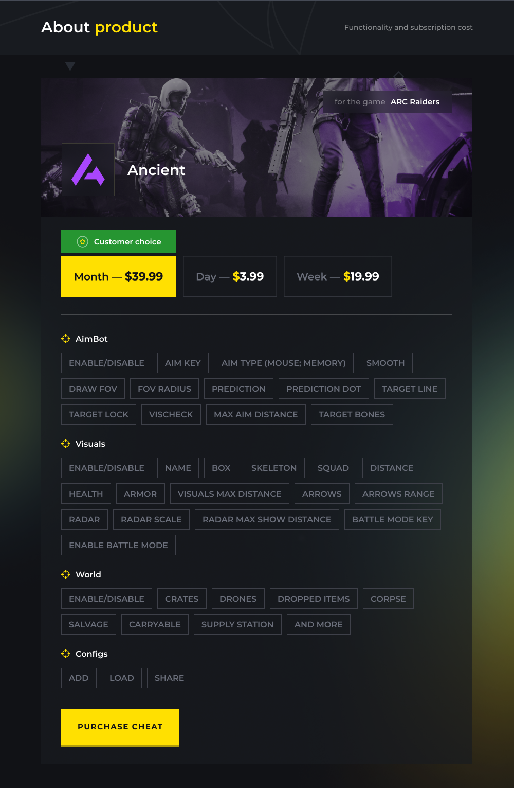 ANCIENT FOR ARC RAIDERS AIMBOT VISUALS WORLD RADAR visual data 3